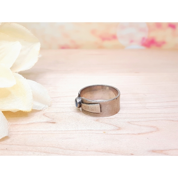 Vintage Aquamarine Sterling Ring - Picture 4 of 7